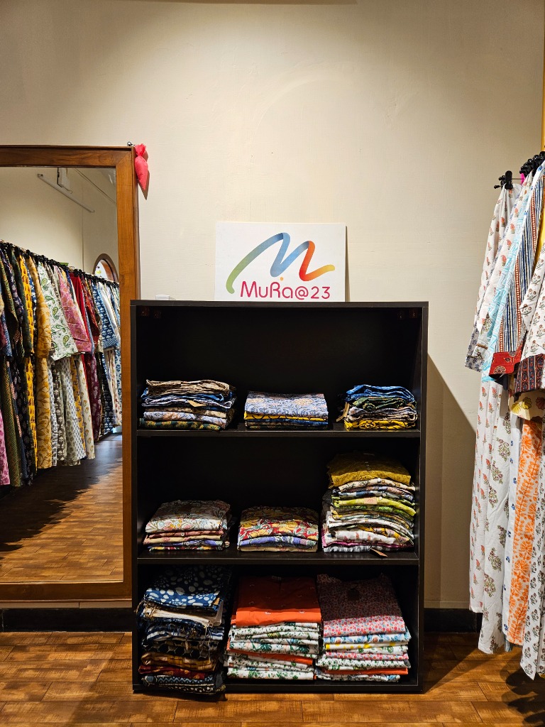 MuRa@23 clothing displayed in the store